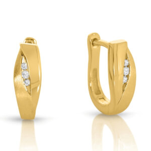 Alternative view of Creolen elegant hochwertig vergoldet mit Zirkonia