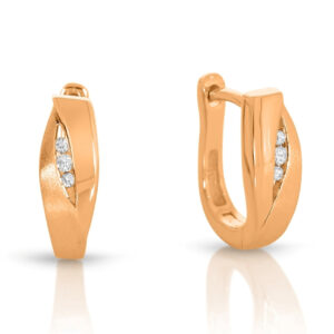 Alternative view of Zirkonia Klapp Creolen rosé vergoldet