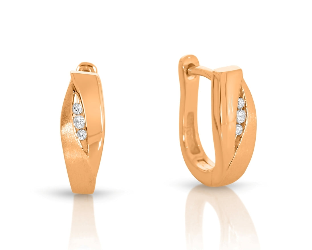 Zirkonia Klapp Creolen rosé vergoldet - Image 2