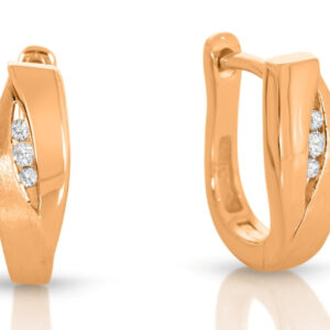 Zirkonia Klapp Creolen rosé vergoldet