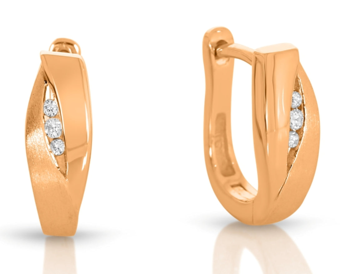 Zirkonia Klapp Creolen rosé vergoldet