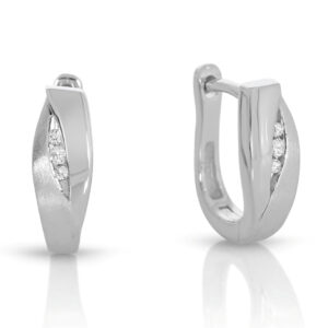 Alternative view of geschwungene Klapp Creolen aus 925 Silber