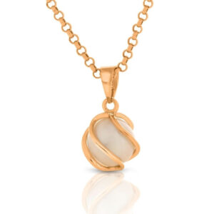 Süßwasser Perle Anhänger Kette rosé vergoldet.
