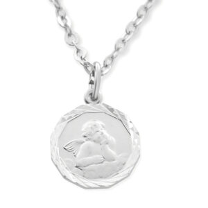 TAUFSCHMUCK KETTE MIT NAMEN ENGEL WOLKE TAUFKETTE 925 SILBER ENGELBILD