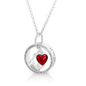 Alternative view of Kette Gravur Taufe Kommunion Halskette Spruch Vers 925 Sterling Silber Kreuz Herz Anker